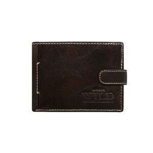 Men's brown leather wallet with a flap
