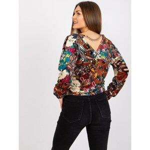 Patterned blouse with chain by Nicola