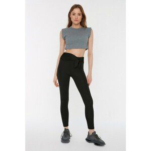 Trendyol Black Full Length Sports Tights with Gathering Tie