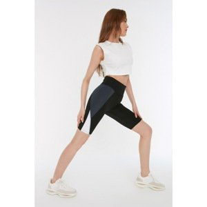 Trendyol Black Color Block Gathering Biker Sport Leggings