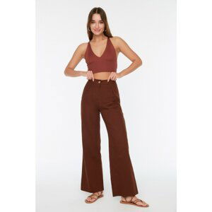 Trendyol Brown High Waist Trousers