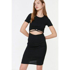 Trendyol Black Cut Out Detailed Knitted Dress