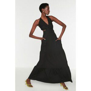 Trendyol Black Cut Out Detailed Maxi Knitted Dress