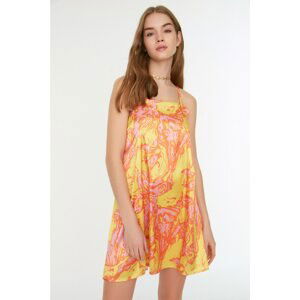 Trendyol Orange Back Detailed Patterned Dress