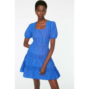 Trendyol Navy Pleated Dress