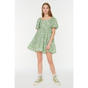 Trendyol Green Floral Patterned Wide Cut Dress