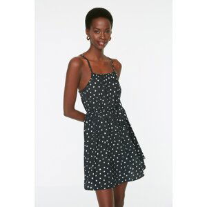 Trendyol Black Belted Polka Dot Dress