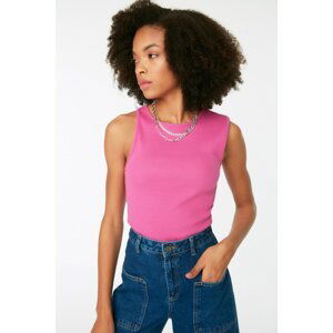 Trendyol Fuchsia Halter Neck Basic Knitted Blouse