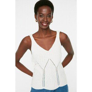 Trendyol Ecru Openwork Knitwear Blouse