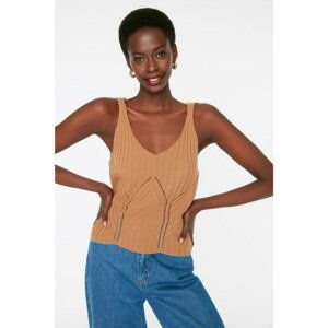 Trendyol Camel Openwork Knitwear Blouse