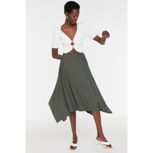 Trendyol Khaki Asymmetrical Knitted Skirt