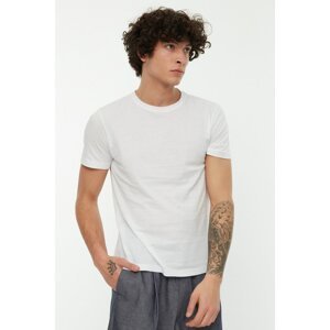 Trendyol White Men's Slim Fit Short Sleeve Printed T-Shirt