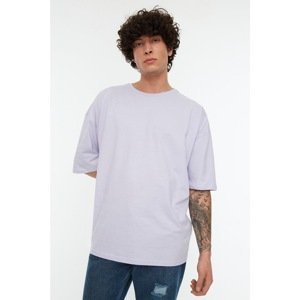 Trendyol Lilac Oversize/Wide Cut Basic Crew Neck Short Sleeve 100% Cotton T-Shirt