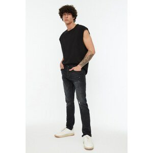 Trendyol Black Men's Skinny Fit Rake Destroyed Jeans