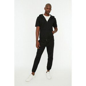 Trendyol Black Men Regular Fit Zippered Tracksuit Set