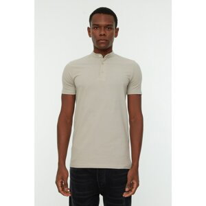 Trendyol Stone Men Slim Fit 100% Cotton Classic Collar Short Sleeve Polo Neck T-shirt