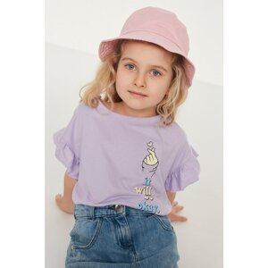 Trendyol Lilac Sleeves Flywheel Girl Knitted T-Shirt
