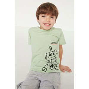 Trendyol Green Printed Boy Knitted T-Shirt