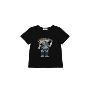 Trendyol Black Sequin Embroidered Boy Knitted T-Shirt