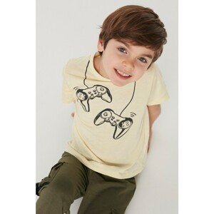 Trendyol Yellow Printed Boy Knitted T-Shirt