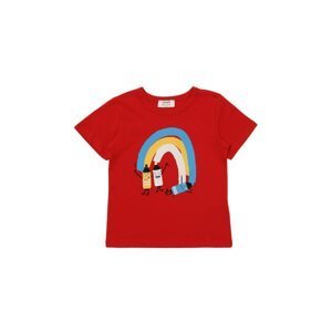 Trendyol Red Printed Crew Neck Boy Knitted T-Shirt