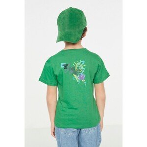 Trendyol Green Back Printed Boy Knitted T-Shirt