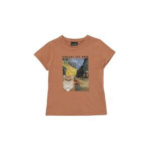 Trendyol Coral Printed Girl Knitted T-Shirt