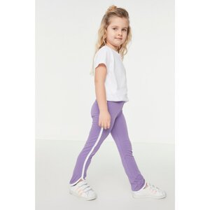 Trendyol Lilac Stripe Detailed Girl Knitted Leggings