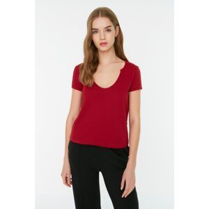 Trendyol T-Shirt - Burgundy - Relaxed fit