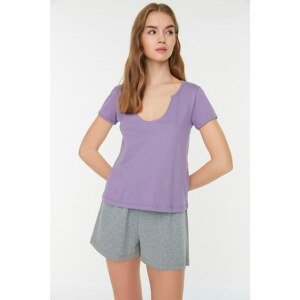 Trendyol Lilac Crop Neck Crop T-Shirt