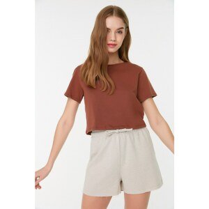 Trendyol Beige Knitted Shorts & Bermuda