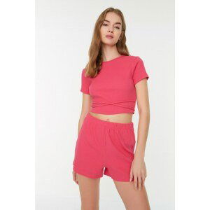 Trendyol Fuchsia Camisole Knitted Shorts & Bermuda