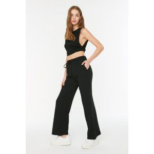 Trendyol Black Rib Stitch Detail Knitted Sweatpants