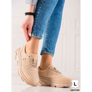 FILIPPO BEIGE LEATHER SNEAKERS