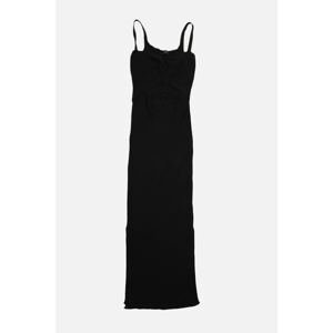 Trendyol Design Black Decollete Detailed Knitwear Dress