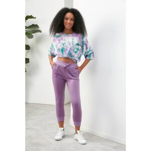 Trendyol Lilac Elastic Leg Pocket Knitted Trousers