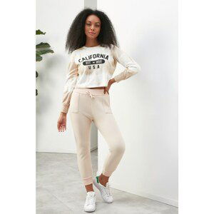 Trendyol Stone Elastic Leg Pocket Knitted Trousers