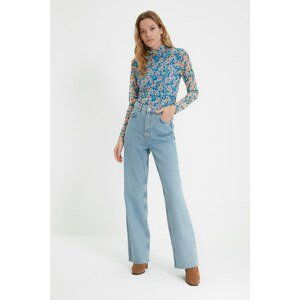 Trendyol Blue High Waist Wide Leg Jeans