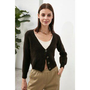 Trendyol Brown Long Sleeve Buttoned Knitwear Cardigan