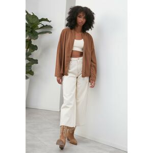 Trendyol Camel Long Sleeve Knitted Cardigan