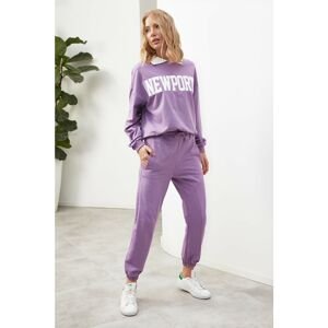 Trendyol Lilac Rubber Pants Knitted Sweatpants