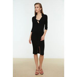 Trendyol Black Tied Knitwear Dress