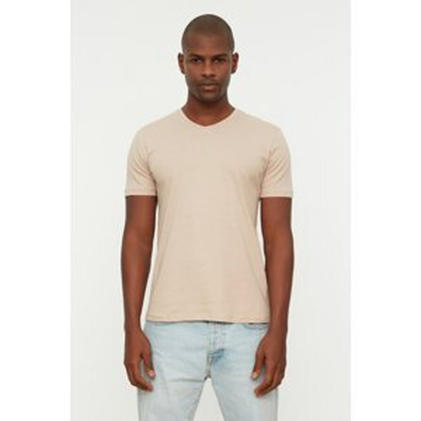 Trendyol Ten Basic Slim Fit 100% Cotton V-Neck Short Sleeve T-Shirt