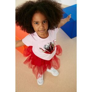 Trendyol Powder Sequin Embroidered Girl Knitted T-Shirt