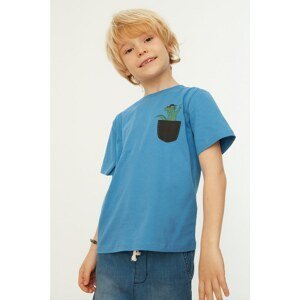 Trendyol Indigo Pocket Detailed Boy Knitted T-Shirt