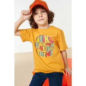 Trendyol Yellow Printed Boy Knitted T-Shirt