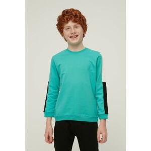 Trendyol Green Color Block Boy Knitted Slim Sweatshirt