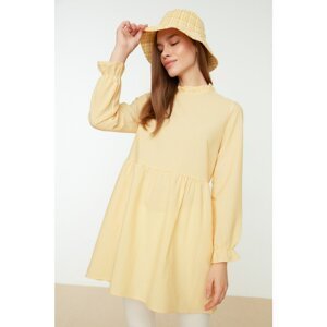 Trendyol Yellow Stand-Up Collar Pullover Tunic