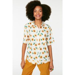 Trendyol Ecru Printed Shirt