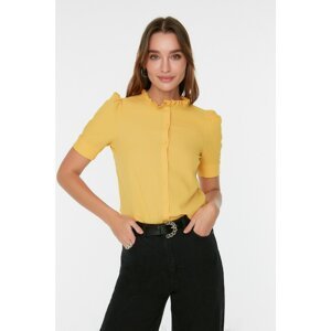 Trendyol Yellow Stand-Up Collar Shirt